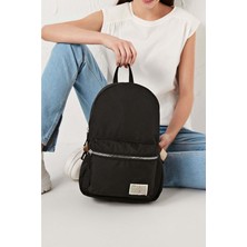 Bagorama Kadın Paraşüt Kumaş Sırt Çantası - Siyah