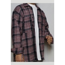 DeepArt Fashion Kareli Oversize Oduncu Gömlek Pembe