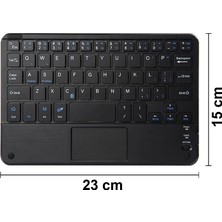 Microcase Tablet ve Telefonlar Için Şarjlı Mini Touchpadli Türkçe Bluetooth Klavye - AL2738 Siyah