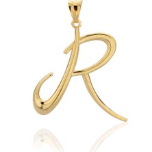 Bilezikci R Harfi Altın Kolye Ucu