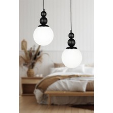 Begüsa Sonsuz 2.li Avize Siyah Beyaz Cam