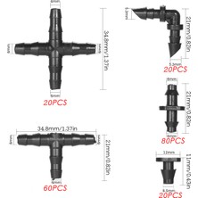 Anself 200 Adet Sulama Montaj Kiti Damla Sulama Dikenli Konnektörler (Yurt Dışından)