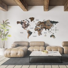 Wood or Coffee Bunn 2022 Ahşap Dünya Haritası