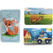 Trendy Toys Ahşap Puzzle Ilk Yapbozum 3 Adet 6 Parçalı 18X11CM