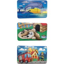 Trendy Toys Ahşap Puzzle Ilk Yapbozum 3 Adet 6 Parçalı 18X11CM