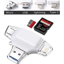 Daytona HC06 Lightning USB Type-C Micro To Sd Tf Kart Okuyucu Çevirici Hub Adapter