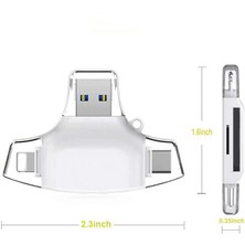 Daytona HC06 Lightning USB Type-C Micro To Sd Tf Kart Okuyucu Çevirici Hub Adapter