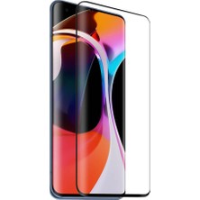 Microcase Xiaomi Mi 10 3D Kavisli Tempered Cam Koruma - Siyah