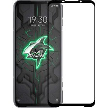 Microcase Xiaomi Black Shark 3 Pro Tam Kaplayan Çerçeveli Tempered Ekran Koruyucu - Siyah