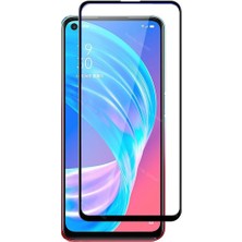 Microcase Oppo A72 Tam Kaplayan Çerçeveli Tempered Ekran Koruyucu - Siyah