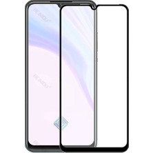Microcase Vivo X50 Lite Tam Kaplayan Çerçeveli Tempered Ekran Koruyucu - Siyah