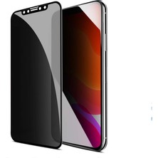 Microcase iPhone 11 Privacy Gizlilik Filtreli Tam Kaplayan Tempered Cam - Siyah