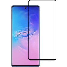 Microcase Samsung Galaxy S10 Lite - A91 Tam Kaplayan Çerçeveli Tempered Ekran Koruyucu - Mat Siyah
