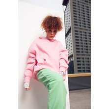 Trendiz Unisex Oversize Basic Sweatshirt Pembe