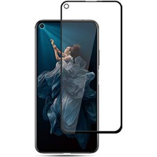 Microcase Huawei Nova 5t Tam Kaplayan Çerçeveli Tempered Ekran Koruyucu - Siyah