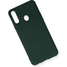 Aqua Aksesuar Samsung Galaxy A20S Kılıf Lansman Içi Kadife Lüx Tasarım Silikon Kapak - Koyu Yeşil