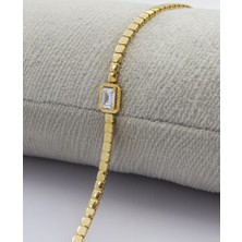 Latif Kuyumcu 14 Ayar Altın Baget Taşlı Bileklik LKSBLK958