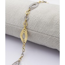 Latif Kuyumcu 14 Ayar Altın Taşlı Oval Bileklik LKSBLK955