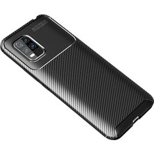 Microcase Xiaomi Mi 10 Lite Maxy Serisi Carbon Fiber Silikon Tpu Kılıf - Siyah
