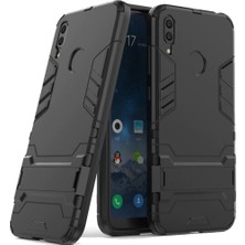 Microcase Huawei Y7 2019 Alfa Serisi Armor Standlı Perfect Koruma Kılıf - Siyah