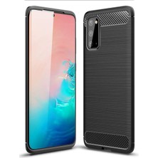 Microcase Samsung Galaxy S20 Brushed Carbon Fiber Silikon Kılıf