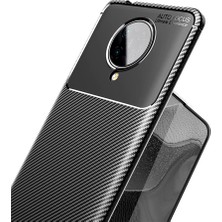 Microcase Xiaomi Poco F2 Pro Maxy Serisi Carbon Fiber Silikon Tpu Kılıf - Siyah