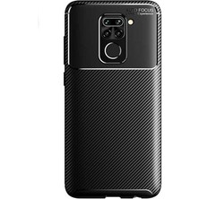 Microcase Xiaomi Redmi Note 9 Maxy Serisi Carbon Fiber Silikon Tpu Kılıf - Siyah