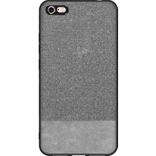 Microcase iPhone Se 2020 Fabrik Serisi Kumaş ve Deri Desen Kılıf - Gri