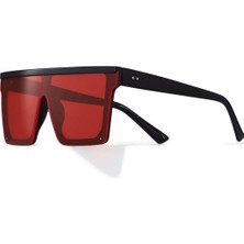 Mobgift Major Kare Büyük Unisex Güneş Gözlüğü (Kırmızı)