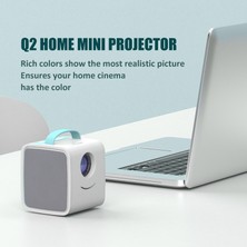 Xinyifeiyang Q2 Mini LED Projektör 700 Lümen Pico Projektör HDMI USB Av Bağlantı Noktası Noel Hediyesi Için Taşınabilir Çocuk Hikayesi Projektörü (Yurt Dışından)