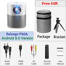 Xinyifeiyang Projektör P40 Salange Full Hd 1080P Yerli 1920X1080 Android Bluetooth Ev Sineması Video Beamer Ev Telefonu Için Mini LED Projektör (Açık) (Yurt Dışından)