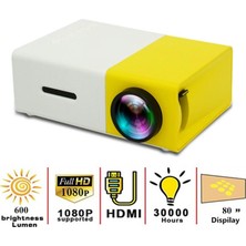 Xinyifeiyang 320X240 Piksel YG300 Pro LED Mini Projektör 1080P HDMI USB Taşınabilir Ev Sesli Video Medya Oynatıcı (Yurt Dışından)