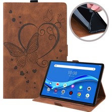 VShop Lenovo Tab M10 Plus TB-X606F TB-X606X Için Standlı Kelebek Desenli Deri Kılıf-Yeşil (Yurt Dışından)