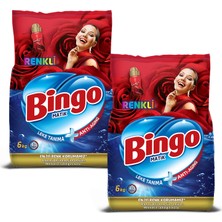 Bingo Matik Toz Çamaşır Deterjanı 6 kg Renkli 2'li