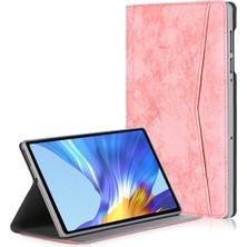 VShop Lenovo Tab M10 Plus Için Kart Yuvası ve Braket ile Düz Renk Deri Çanta-Siyah (Yurt Dışından)