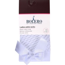 Bolero Kadın Kurdele Beyaz File Soket