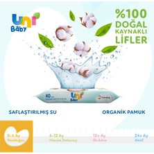 Uni Baby Yenidoğan Islak Pamuk Mendil 12x40 (480 Yaprak)