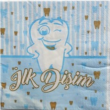 Dipak Mavi Renk Ilk Dişim Yazılı Peçete 20 Adet