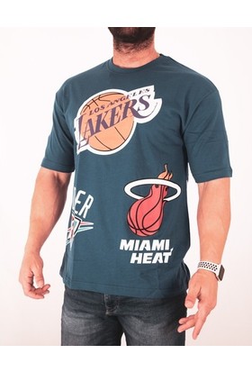 Dfn Mavi Los Angeles Lakers Basketbol Logolu Oversize T-Shirt