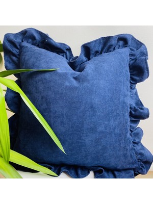 Softline Mavi Fırfırlı Kırlent Kılıfı