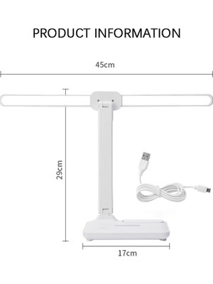 Puluzpuluz Çift Başlı Şarj Edilebilir 4000Mah Masa Lambası  (Yurt Dışından)