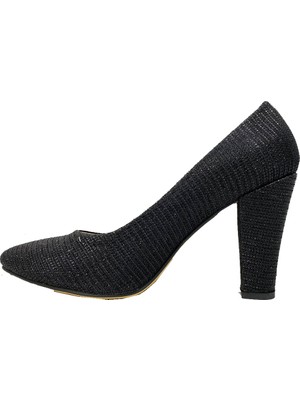 Gizem 366-21K Simli Kalın Topuk Stiletto Kadın Ayakkabı