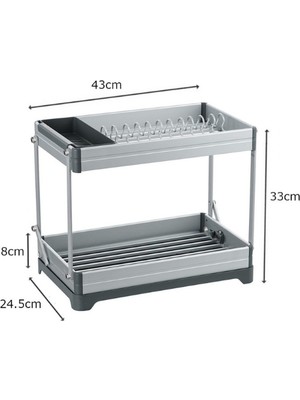 Primanova Bianka Katlanabilir 2 Katlı Alüminyum Bulaşıklık