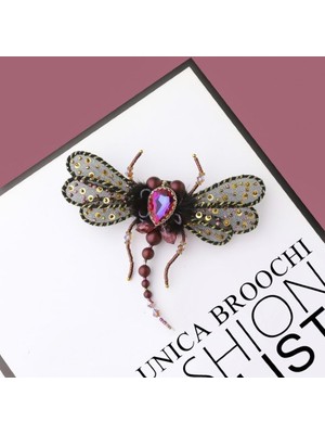 Unica Brooche Yusufçuk Mor Broş