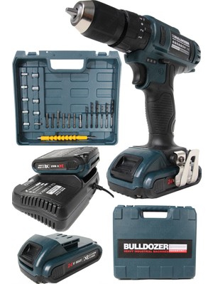 Bulldozer Darktron Darbeli Çift Akülü 27 Parça Usta Seti 24 V 5 Ah Şarjlı Vidalama Matkap