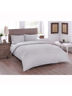 Taç Ranforce Tek Kişilik Nevresim Takımı Basic Gri