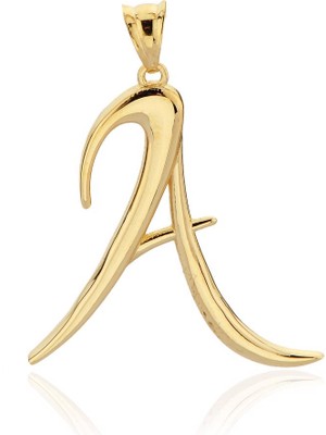 Bilezikci A Harfi Altın Kolye Ucu