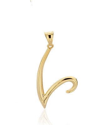 Bilezikci V Harfi Altın Kolye Ucu