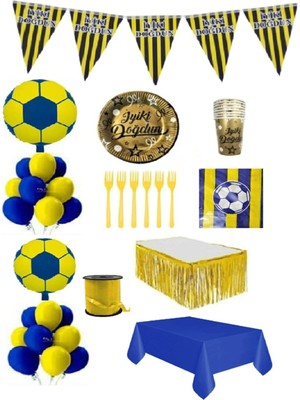 Dipak Fenerbahçe Sarı / Lacivert Doğum Günü Seti (16 Kişilik)
