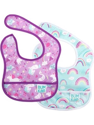 Bumkins Başlangıç Önlüğü (3-9 Ay) 2li Paket - Rainbows & Unicorns